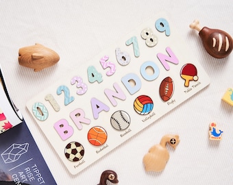 Baby Name Puzzle Toy, Personalized Wooden Gifts, Educational Toys for Kids, Toddler Birthday Gift, Learning Name Puzzle