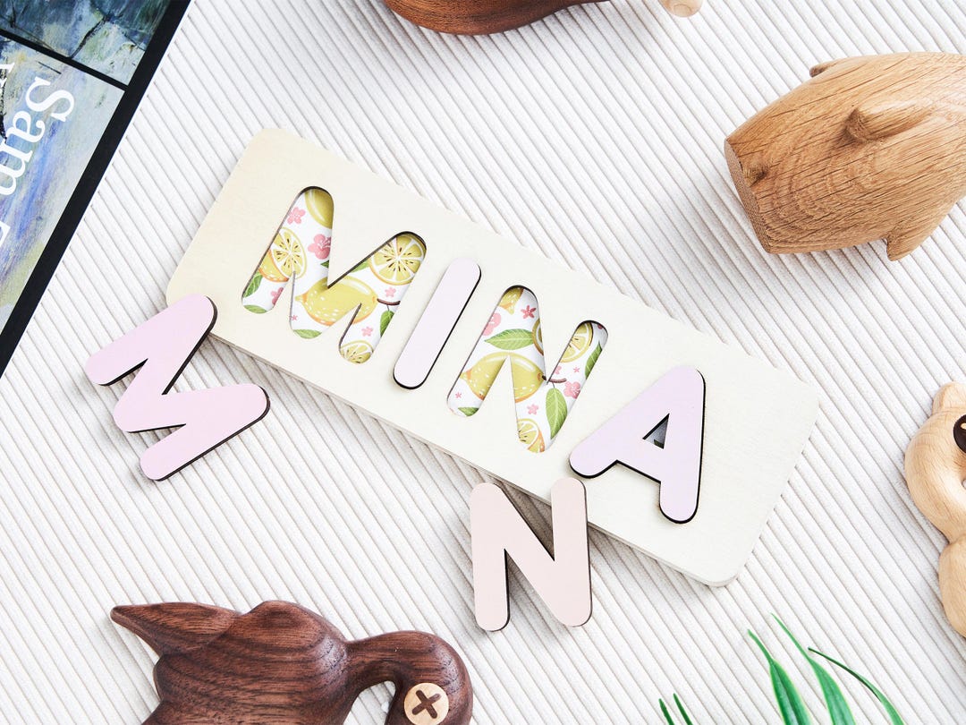Personalized Wooden Name Puzzle for Toddlers, Montessori Learning Toy ...