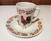 Gibson Home Rooster Chicken Poultry Farm Life Mug Cup Small Plate Saucer