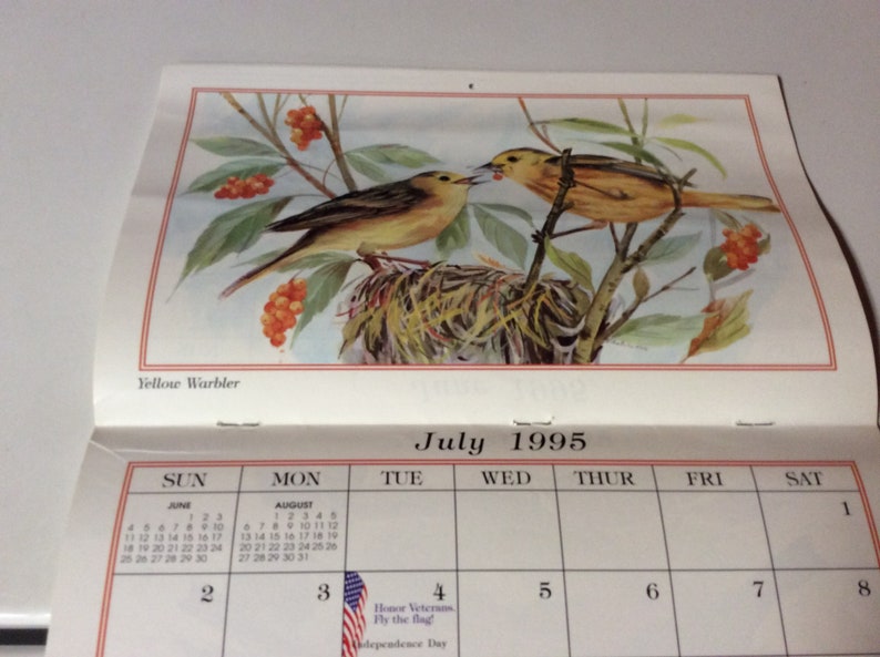 1995 Birds of America Collection Calendar paralyzed Veterans Etsy