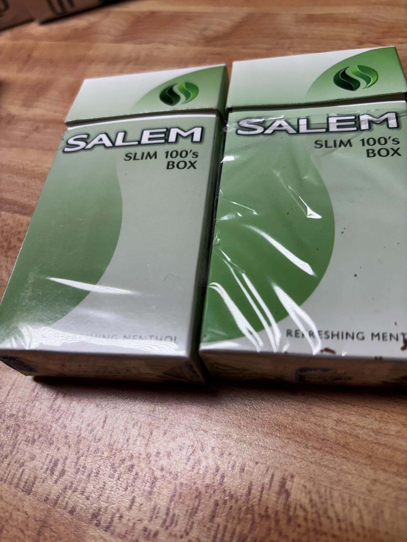 Lot of Two (2) Salem EMPTY Cigarette Packs - NO Cigarettes