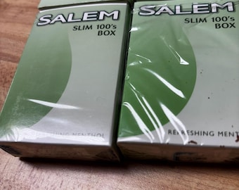 Lot of two (2) Salem EMPTY Cigarette Packs -  NO CiGARETTES