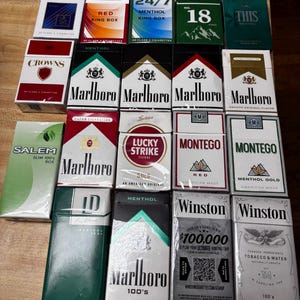 Collector Pack of 19 Empty Cigarette Packs (No Cigarettes)