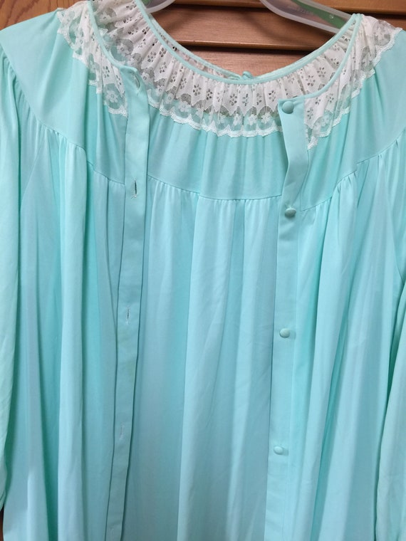 Vintage Vassarette Robe and Nightgown Aqua Mint Si