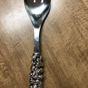 Boston Warehouse Serving Salad Fork Spoon Apple Relief Handle Stainless
