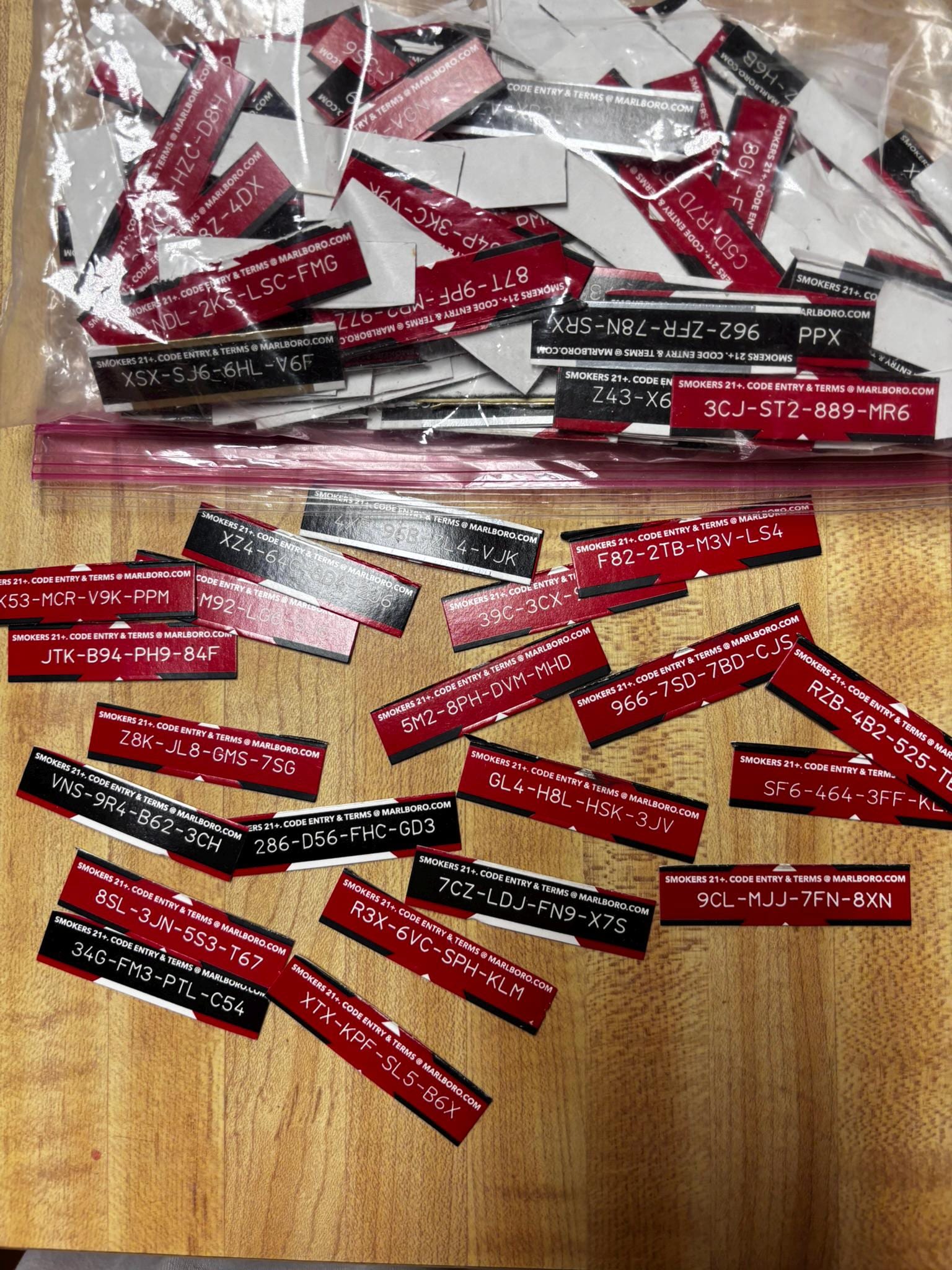Vintage Marlboro Codes for Marlboro Sweepstakes Game