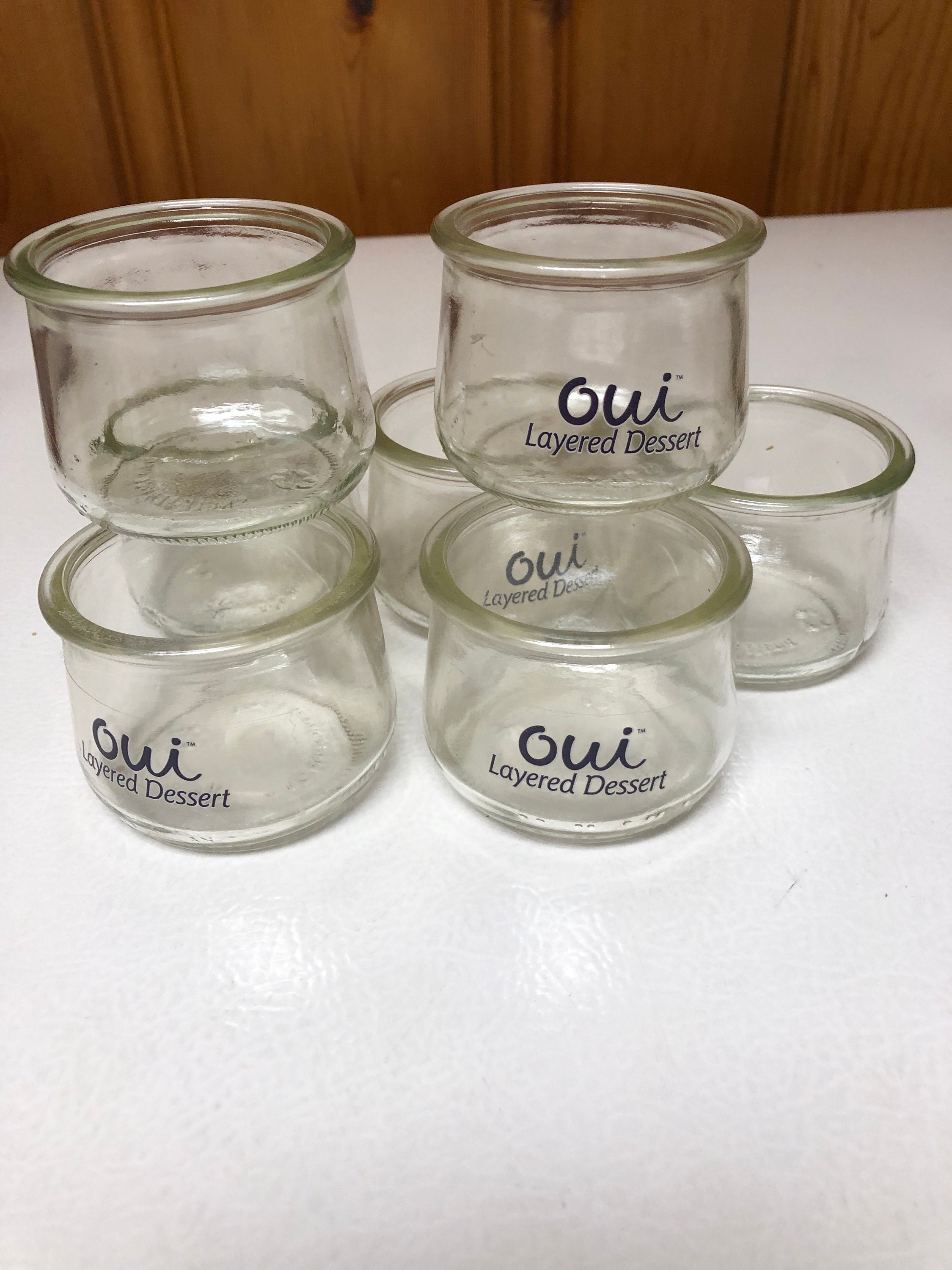 Glass Yoplait Oui Yogurt Jars Pots