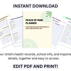 Sinnesrosplanerare - Medicinsk pärm för funktionsnedsättning: Ifyllbar PDF, Autism och funktionsnedsättning (digital nedladdning)