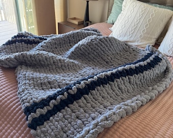Hand Knit Chunky Chenille Baby Blanket: Cozy Home Decor (40x50 inches)