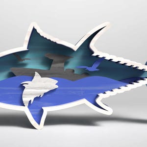 Fishing Laser File Multilayer Fishing Laser Cut File Tuna Laser Cut File Outdoorsman Laser Cut File Fish Laser Cut File Ocean Laser File