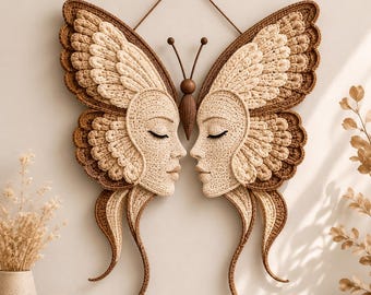 Butterfly Wall Hanging Crochet Tutorial PDF, Boho Butterfly Wall Art Pattern, Step By Step Crochet Wall Decor Guide, Butterfly Decor DIY