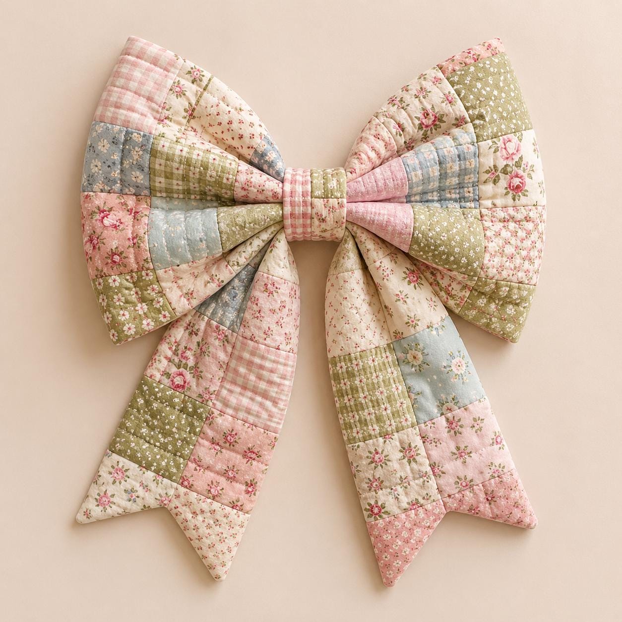 Patchwork Bow Pattern Patchwork Quilted Bow Sewing Pattern Pdf,large Fabric Bow Tutorial,diy ...