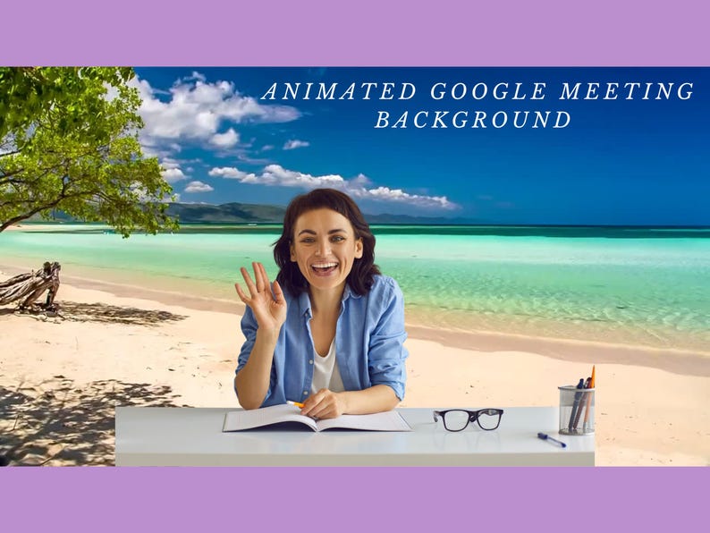 Animated Beach Background for Zoom Meetings - Instant Digital Download ...