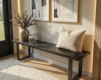 Planos en PDF para banco de entrada de madera, planos modernos de carpintería para principiantes, planos para construir un banco de recibidor con lista de materiales, descarga instantánea.