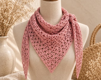 Crochet Bandana Pattern PDF | 3-in-1 Tie-On Head Scarf, Waist Wrap & Neck Scarf | Boho Crochet Kerchief Pattern | Instant Download