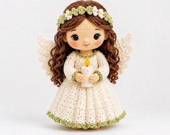 Crochet Angel Doll Pattern PDF | Amigurumi Angel With Wings | Christmas Angel Crochet Pattern | Heirloom Doll Tutorial | Nursery Decor Gift