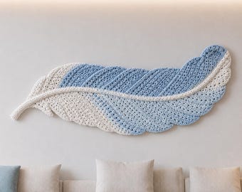 Crochet Feather Wall Hanging Pattern,Large Coastal Wall Art PDF,Easy Chunky Crochet Pattern Beginner Friendly,Boho Home Decor,house warming