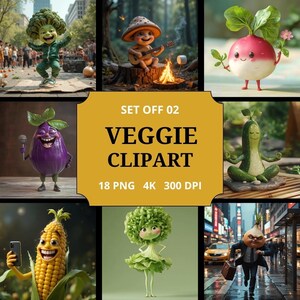 Funny Vegetable Clipart - Fruits Vegetables Sticker – Food Journal – Tomato Cucumber Gardening Clipart -  Digital Image Download