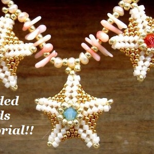 Tutorial for Star Shaped Beaded Beads with Crystal Accents