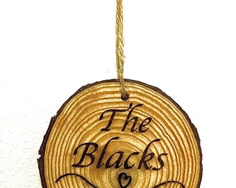 Custom Wood Round Christmas Tree Ornament