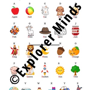 Alfabeto, números, colores del arcoíris, formas, clima, emociones, meses, primeras palabras, animales y sonidos, aprendizaje infantil, póster educativo