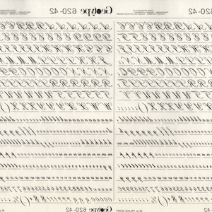 May include: A black and white image of a cursive alphabet practice sheet. The sheet features a variety of uppercase and lowercase letters, as well as numbers and punctuation marks. The letters are written in a flowing, elegant style.