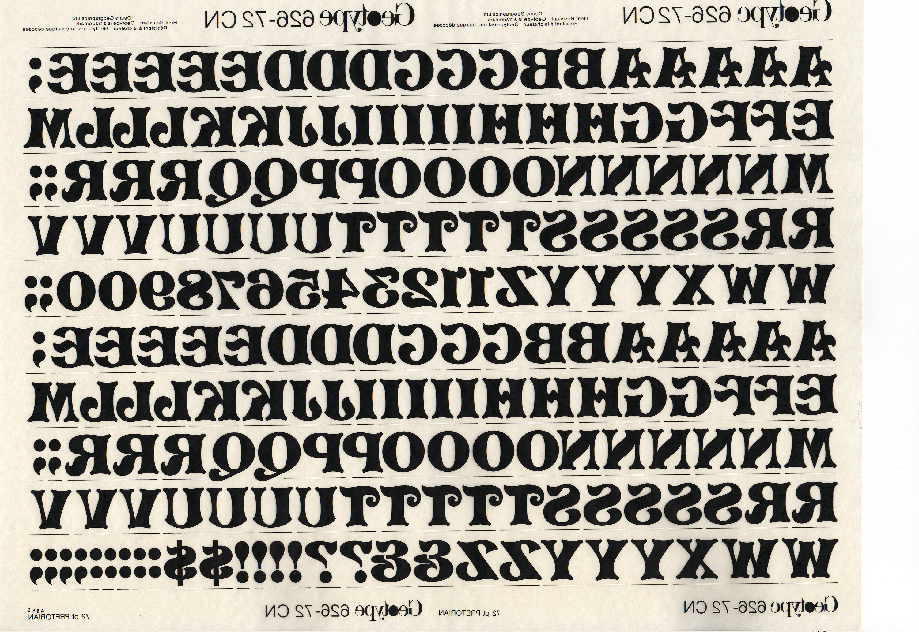 ビンテージ ジオタイプ ラビングオン グラフィック アート 文字と数字