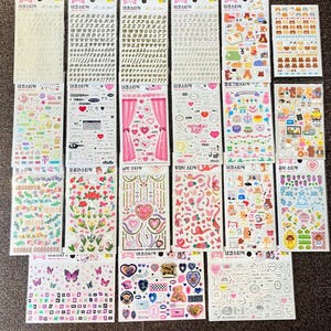 Kpop Polco Deco Sticker Sheets Korean Cute Deco Holographic, Deco, Journal Stickers for Photocard, Diary, Decorating Toploader Journaling