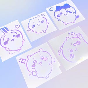 Chiikawa Hachiware Usagi Character Vinyl Decal Sticker | Weatherproof | Car Decal | Kawaii Japan Cartoon Cute Sticker |