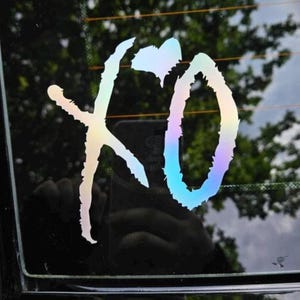 Sticker en vinyle avec logo coeur XO | Décalcomanie en vinyle pour pare-chocs de voiture pour ordinateur portable