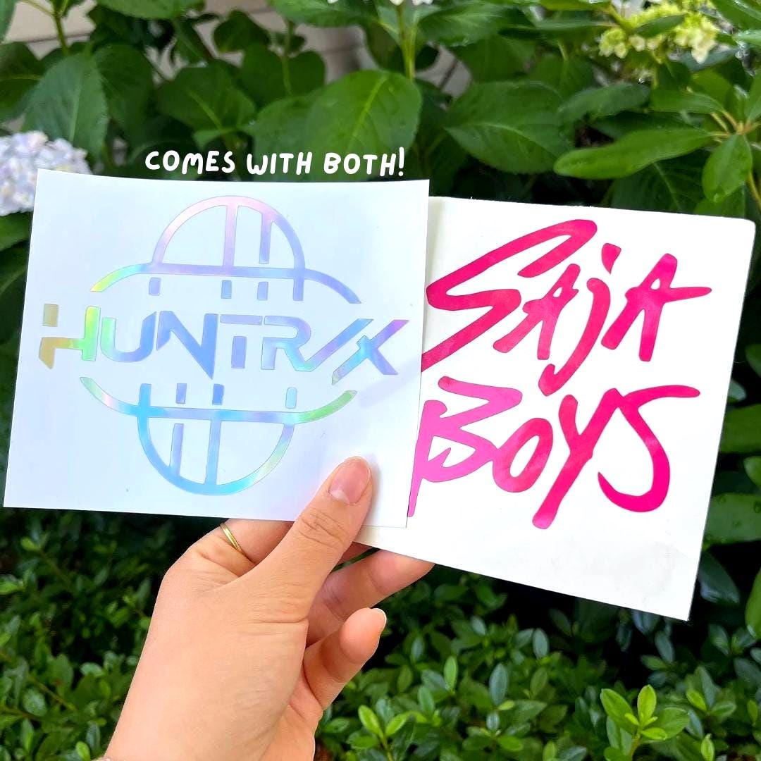 KPop Demon Hunters Huntrix and Saja Boys Sticker Decal Set of 2 | K-pop Sticker | Mira Zoey Rumi Jinu |