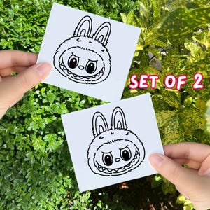 Labubu Set of 2 Decal Deco Stickers The Monsters Big Into Energy |Labubu Sticker Phone Stickers|Laptop sticker|Waterbottle Sticker|