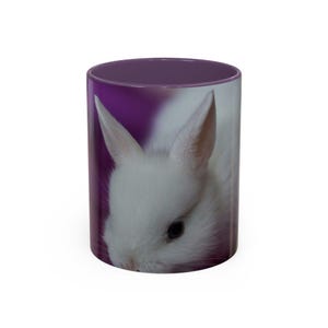 Whimsical Rabbit Accent Coffee Mug, Cute Animal Mug, Ideal Gift for Animal Lovers, Perfect for Birthdays, Cozy Home Decor