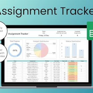 Student Assignment Tracker Google Sheet - Etsy