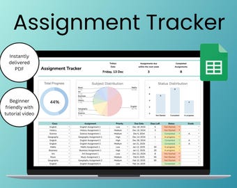Schüler Aufgabe Tracker Google Sheet