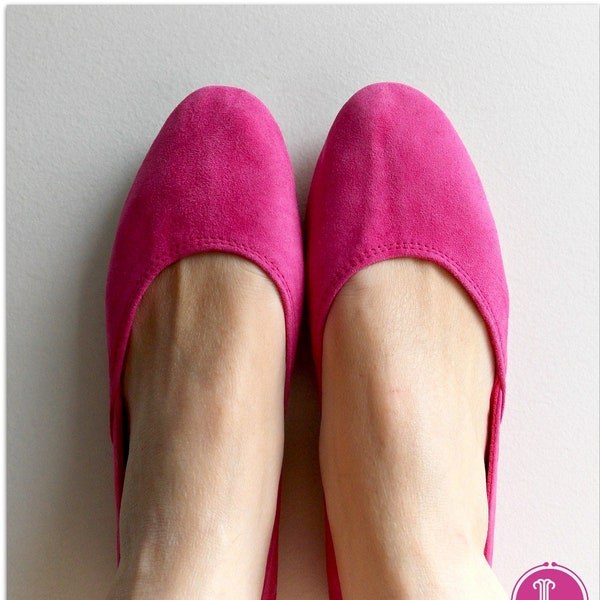 MAYA. Pink Suede Ballet Flats/ Women's shoes/ Bridal flats. Available to custom order ONLY!