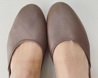 MAYA. Bronze Leather Ballet Flats/ Women's Leather Shoes/ Bridal flats. Available in different colours & sizes. PRE-ORDER Only