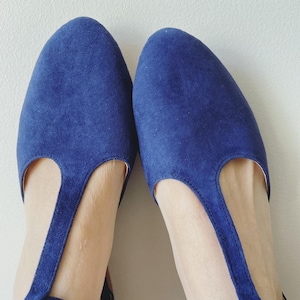 LACEY. Navy T-Bar / women shoes / suede flat sandals / women flats / Navy suede flats. Available in different colours