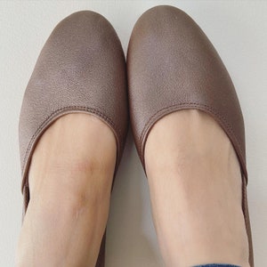 MAYA. Bronze Leather Ballet Flats/ Women's Leather Shoes/ Bridal flats. Available in different colours & sizes. PRE-ORDER Only image 1