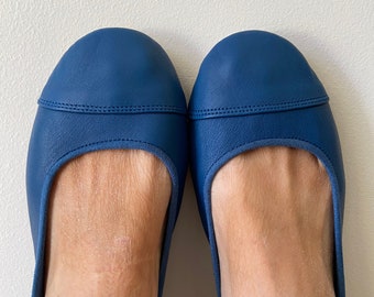 LUNAR. Cobalt Blue flats / women shoes / leather flat shoes / women flats / Cobalt Blue leather flats. Available in different colours