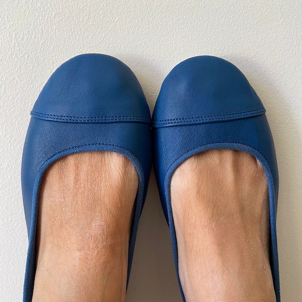 LUNAR. Cobalt Blue flats / women shoes / leather flat shoes / women flats / Cobalt Blue leather flats. Available in different colours