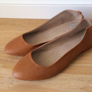 VIVIAN- Ballet Flats - Leather Shoes- Tobacco leather