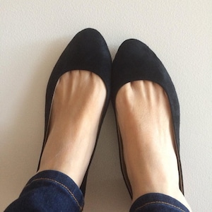 black suede shoes womens flat