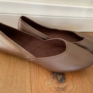 MAYA. Bronze Leather Ballet Flats/ Women's Leather Shoes/ Bridal flats. Available in different colours & sizes. PRE-ORDER Only image 3