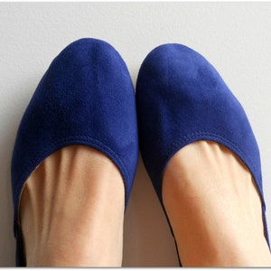 MAYA. Cobalt blue suede/ Ballet Flats/ Women&#39;s Suede Shoes/ wedding flats. Available in different sizes see below