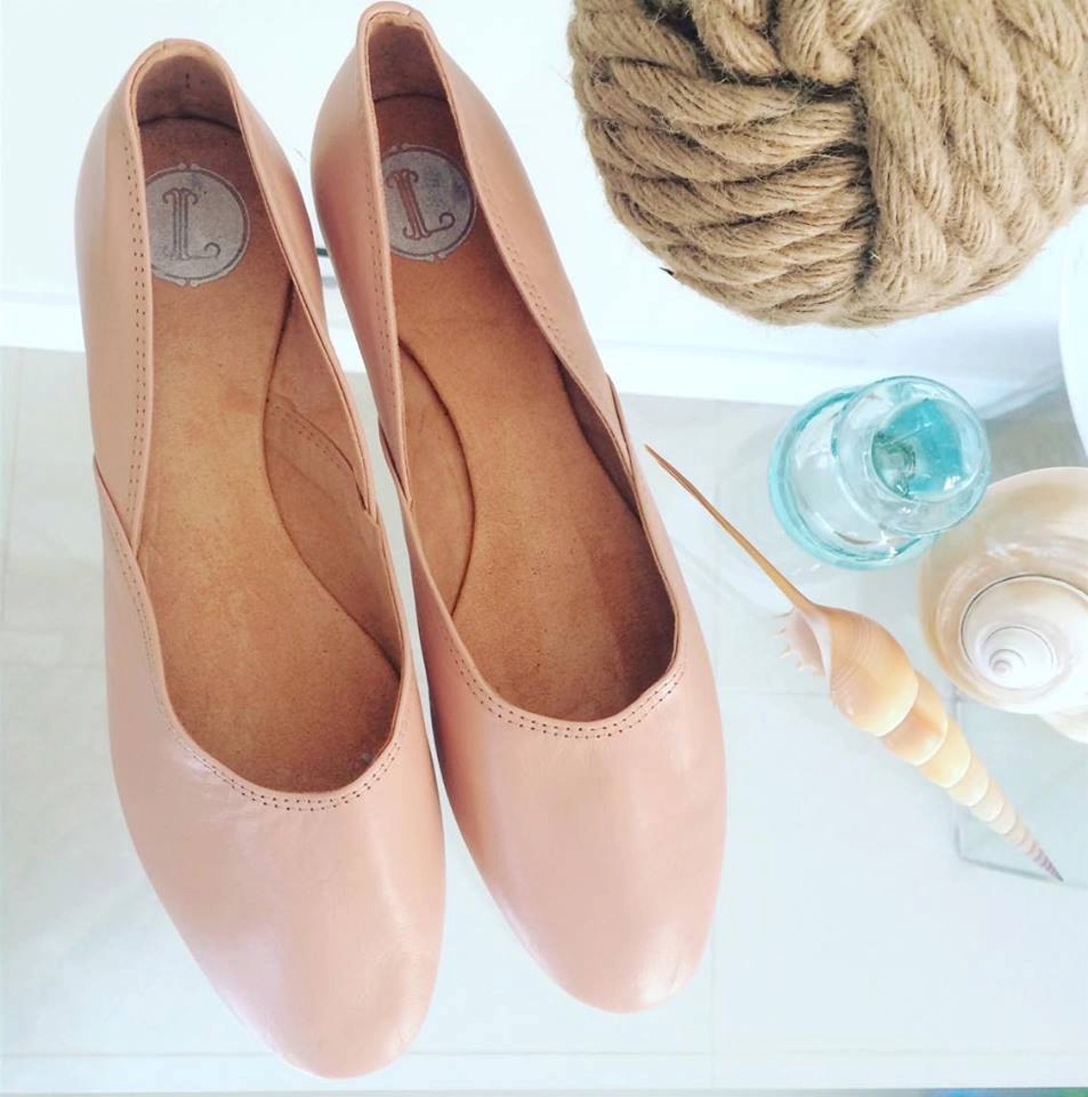 maya. nude leather/ ballet flats/ women's suede shoes/ wedding flats. available in different sizes see below