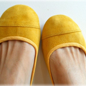 LUNAR. Lemon Zest flats / women shoes / suede flat shoes / women flats / Yellow ballet flats. Available in different colours image 1