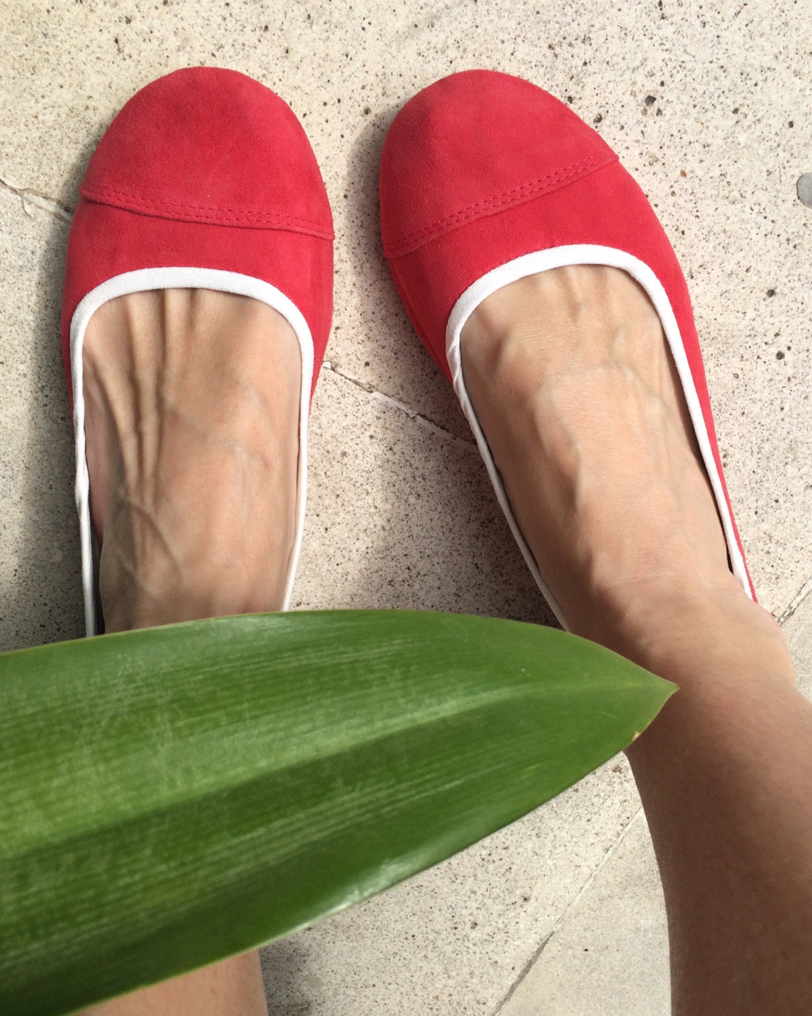 limited edition. lunar.- watermelon suede flats/ suede flat shoes/ women's ballet flats. available to custom order only