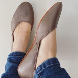 MAYA. Bronze Leather Ballet Flats/ Women's Leather Shoes/ Bridal flats. Available in different colours & sizes. PRE-ORDER Only image 2