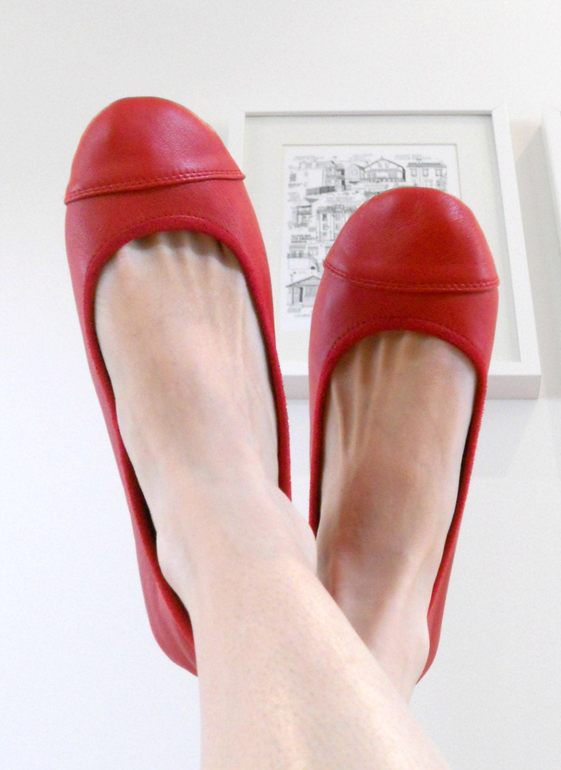 LUNAR. Flats rojos / zapatos de mujer / zapatos planos - Etsy España